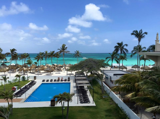 balcony view at RIU Palace in Aruba momstravelhacks.com